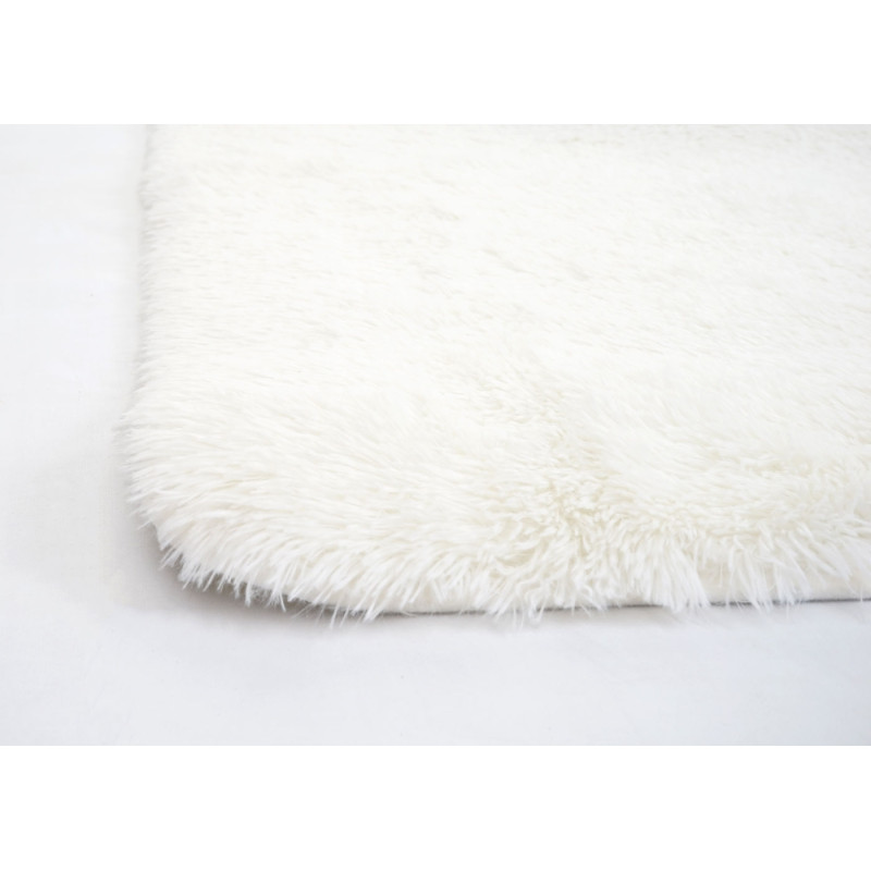 Tapis Shaggy tapis à poils longs, tissu/textile doux et moelleux 230x160cm - blanc