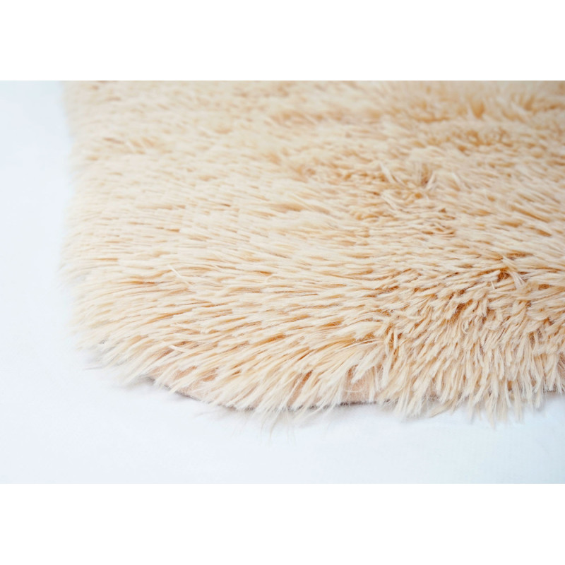Tapis shaggy, épais, poil long, tissu/textile, cotonneux, doux, 230x160cm - marron clair
