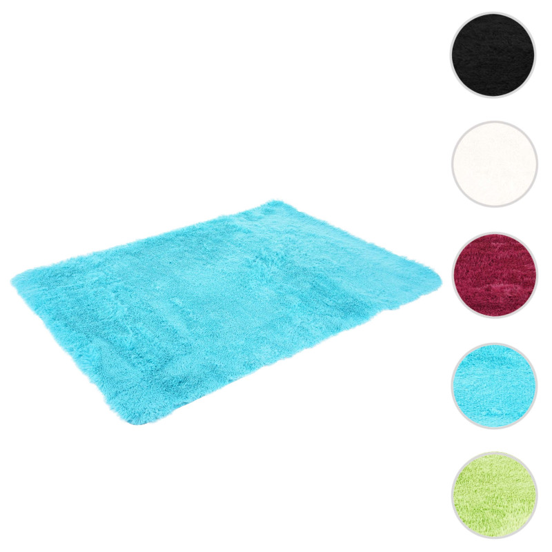 Tapis Shaggy tapis à poils longs, tissu/textile doux et moelleux 230x160cm - turquoise