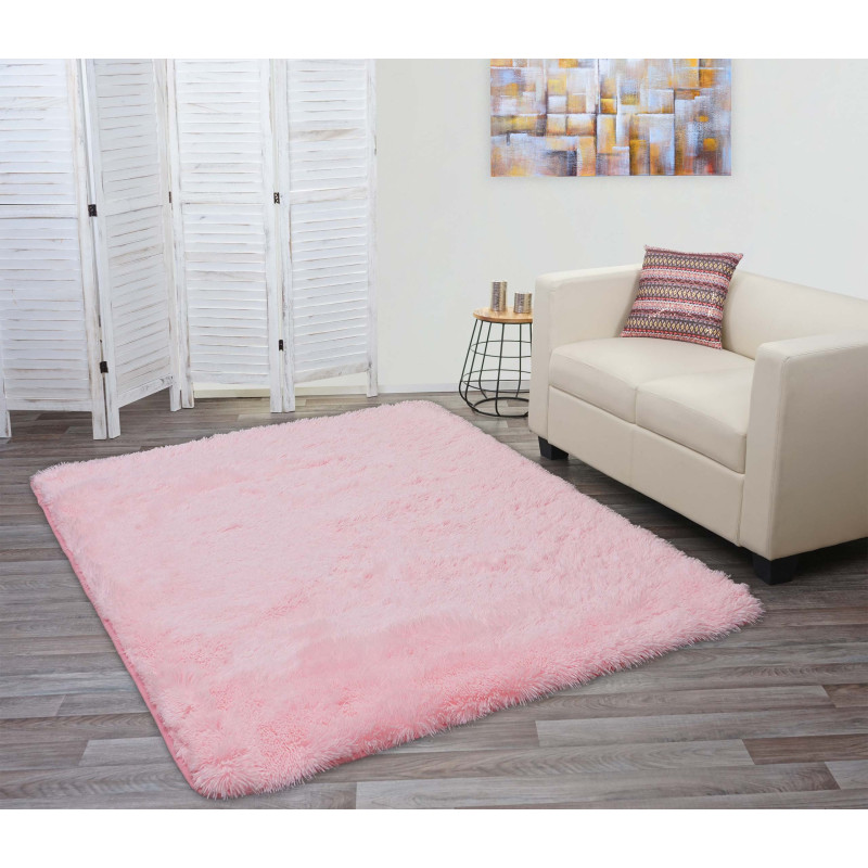 Tapis Shaggy tapis à poils longs, tissu/textile doux et moelleux 230x160cm - rose