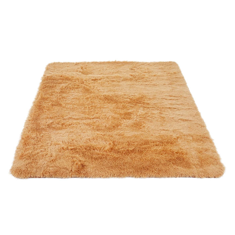 Tapis shaggy, épais, poil long, tissu/textile, cotonneux, doux, 230x160cm - marron