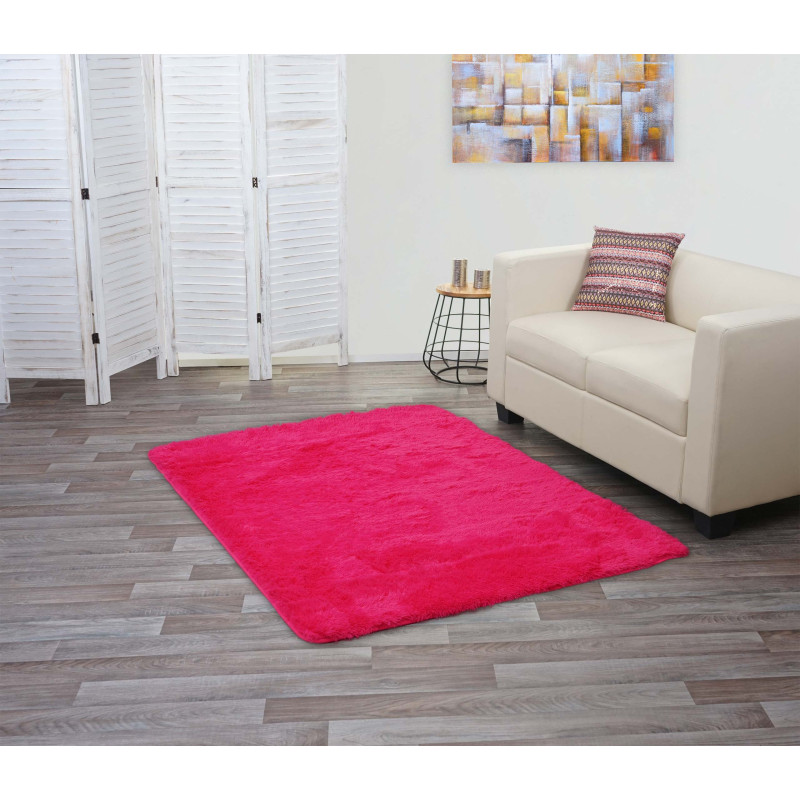 Tapis shaggy, tapis de course à poils longs, tissu/textile doux et moelleux 160x120cm - pink