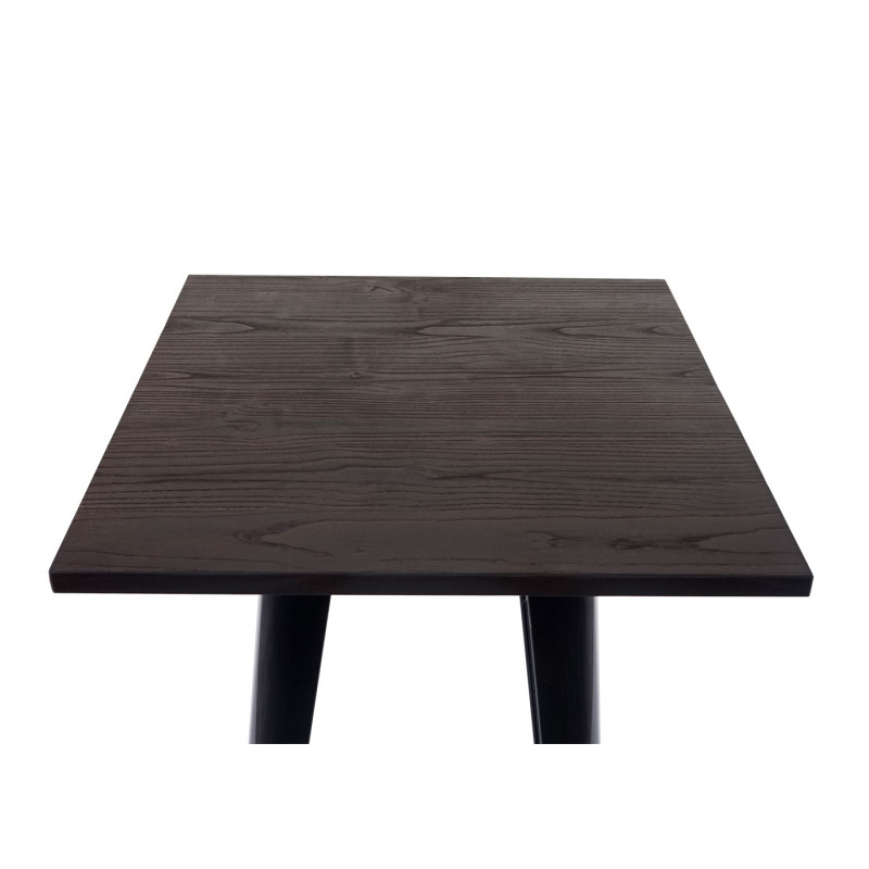 Table mange-debout plateau en bois, design industriel, métal, 107x60x60cm, noir