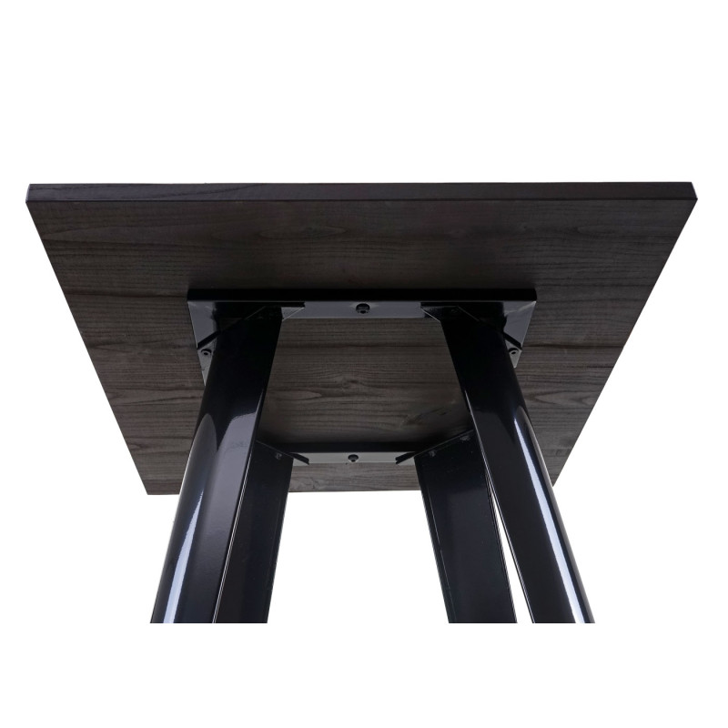 Table mange-debout plateau en bois, design industriel, métal, 107x60x60cm, noir