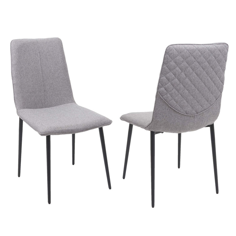 2x chaise de salle à manger , vintage - tissu/textile, gris