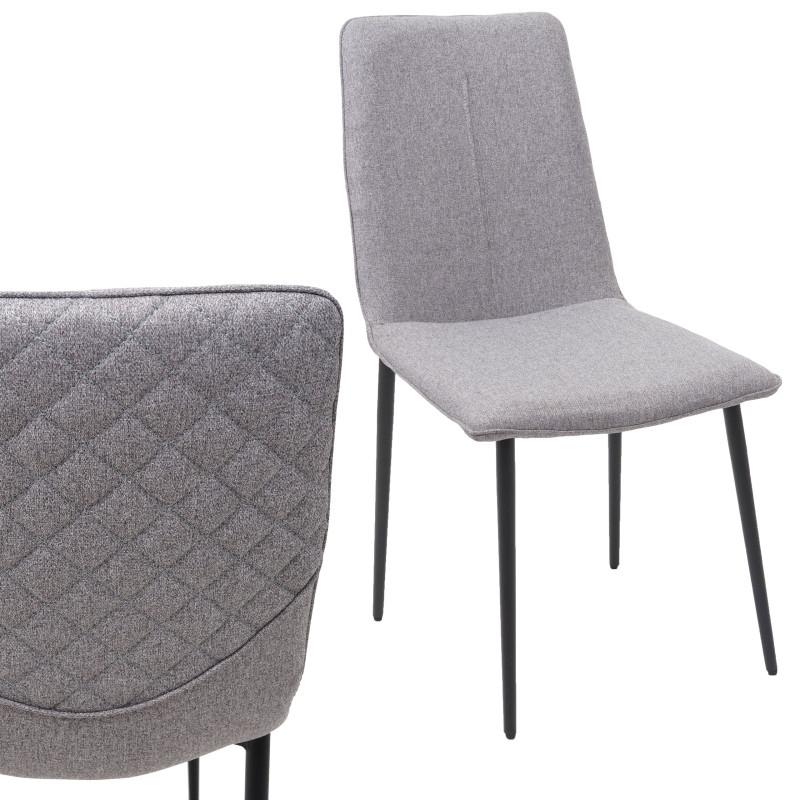 2x chaise de salle à manger , vintage - tissu/textile, gris
