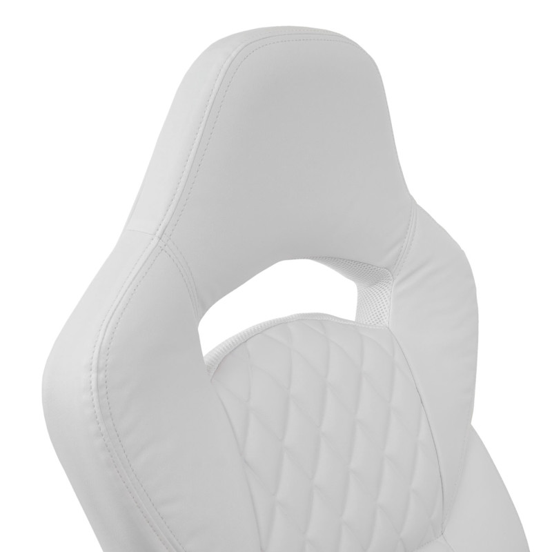 Chaise de bureau chaise pivotante, fauteuil directorial, similicuir - blanc