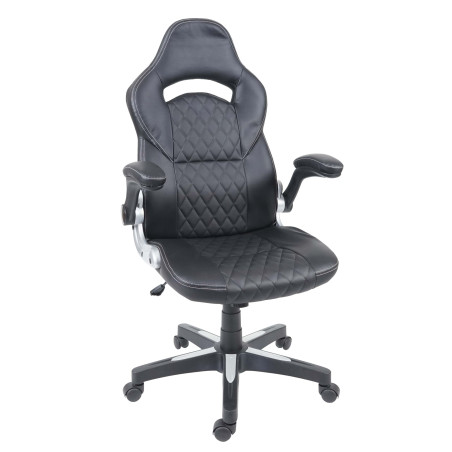 Chaise de bureau chaise pivotante, fauteuil directorial, similicuir - noir