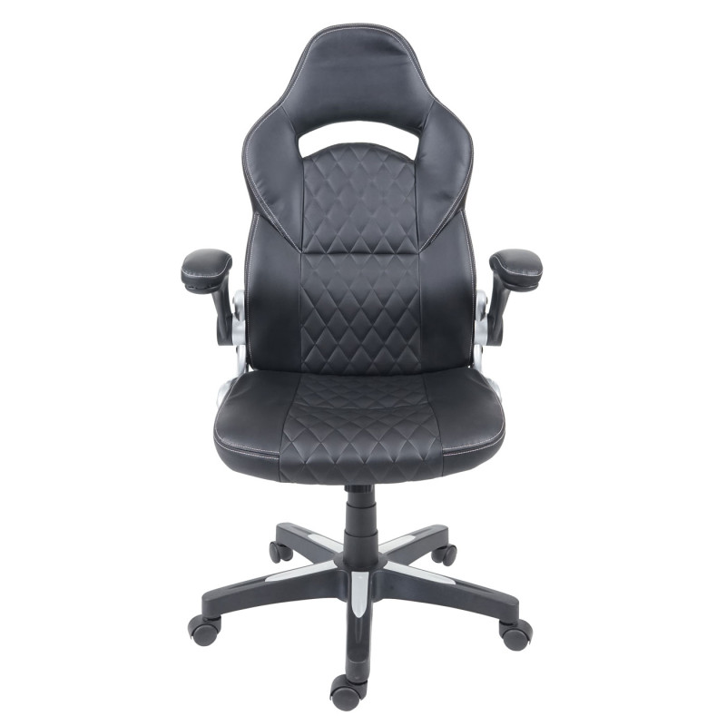 Chaise de bureau chaise pivotante, fauteuil directorial, similicuir - noir