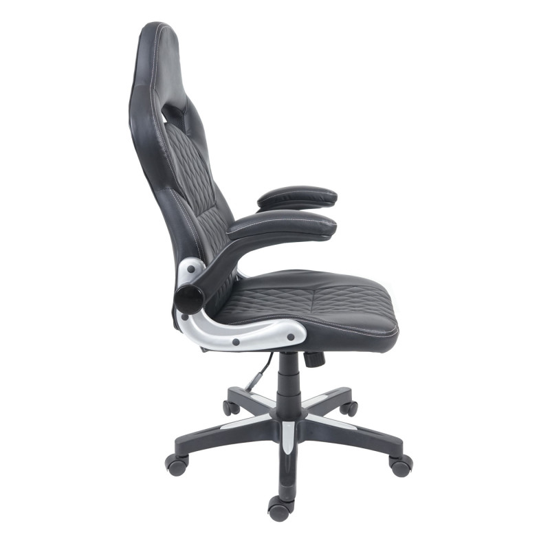 Chaise de bureau chaise pivotante, fauteuil directorial, similicuir - noir