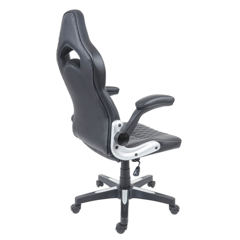 Chaise de bureau chaise pivotante, fauteuil directorial, similicuir - noir