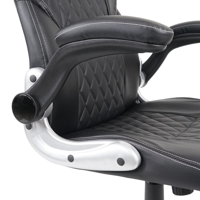 Chaise de bureau chaise pivotante, fauteuil directorial, similicuir - noir