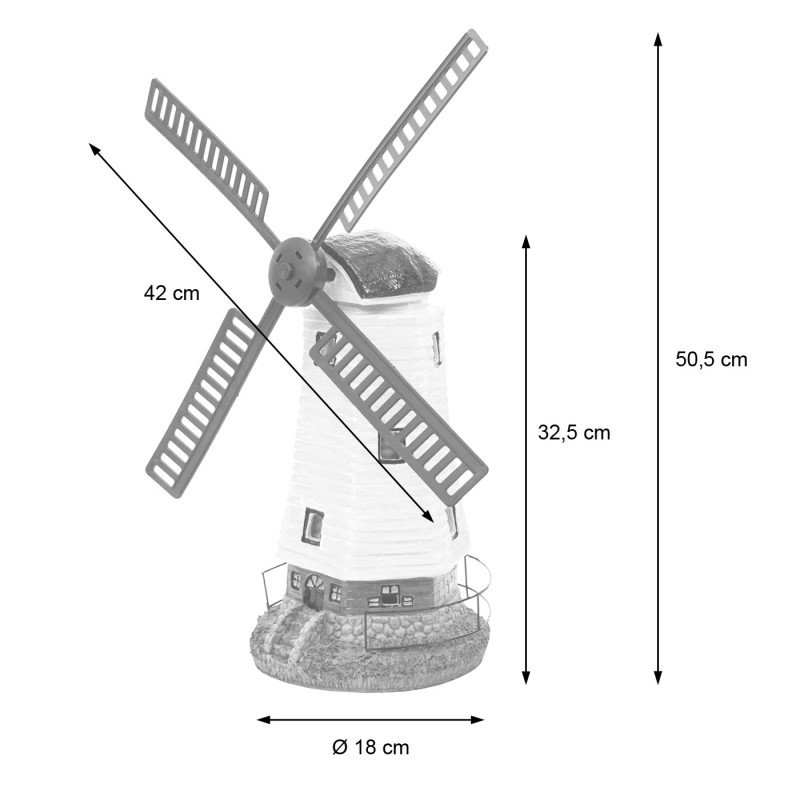 Moulin à vent solaire LED décoration de jardin/terasse, pour l'intérieur/extérieur