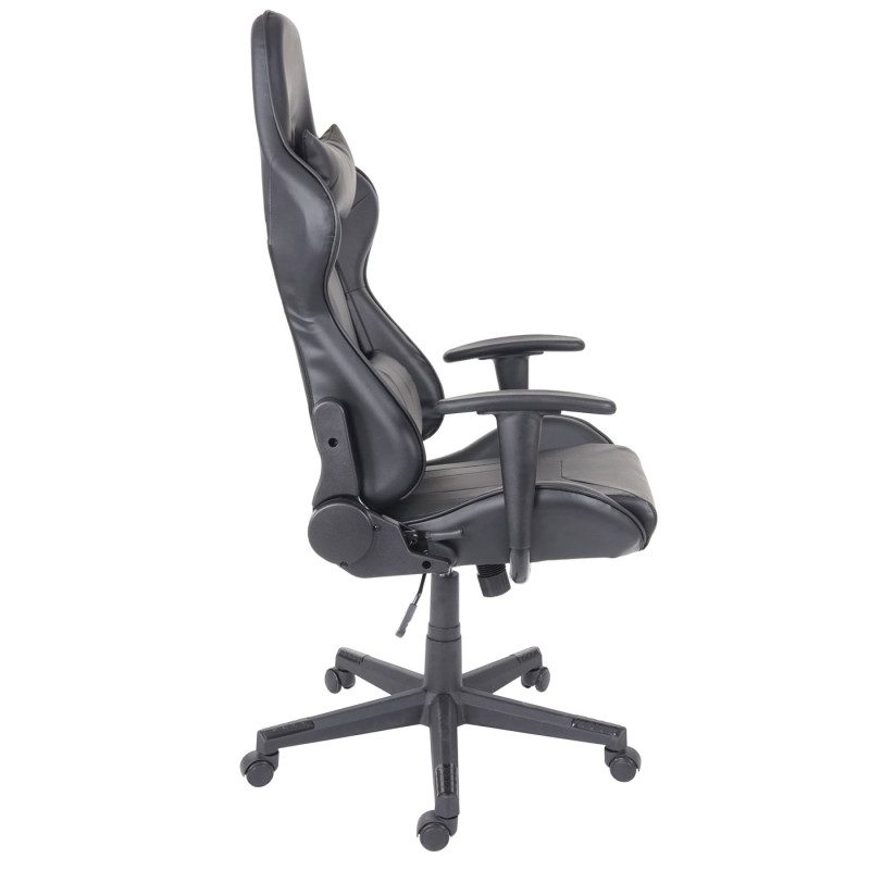 Chaise de bureau chaise pivotante, fauteuil de jeu en ligne, fauteuil directorial, similicuir - noir