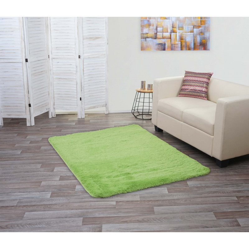 Tapis à poils longs harmony vert clair