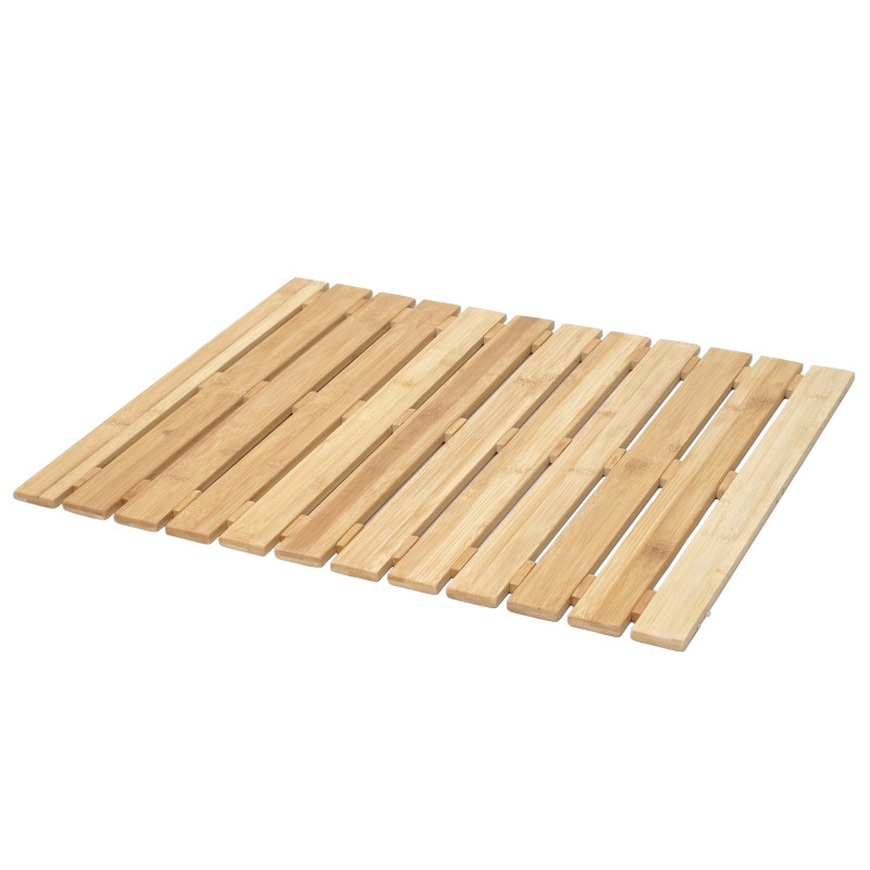 Tapis de bain tapis antidérapant, bambou, 60x50cm