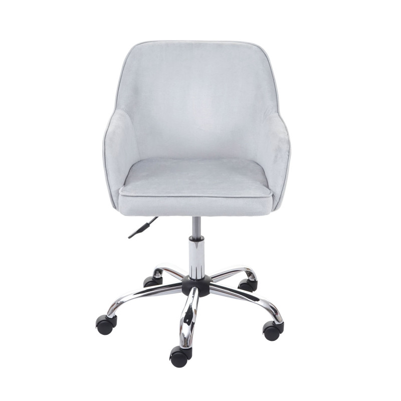 Chaise de bureau fauteuil directorial, pivotant, design rétro, velours - gris