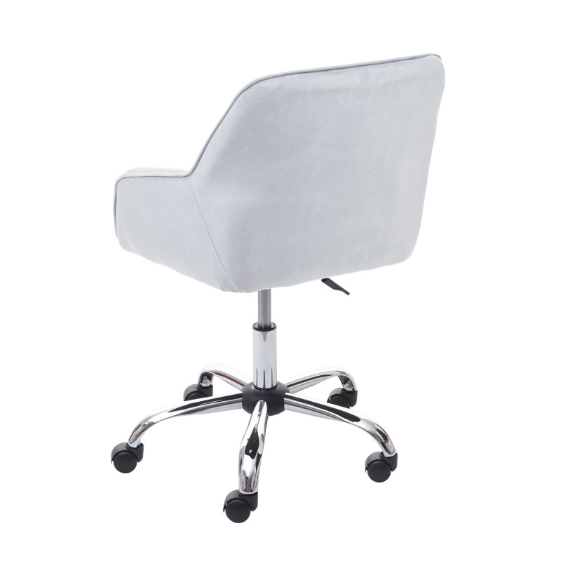 Chaise de bureau fauteuil directorial, pivotant, design rétro, velours - gris