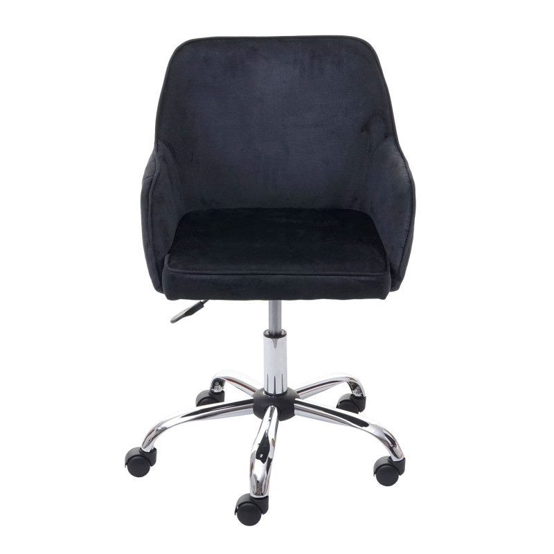 Chaise de bureau fauteuil directorial, pivotant, design rétro, velours - noir