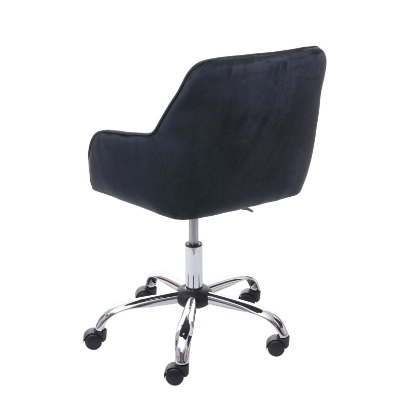 Chaise de bureau fauteuil directorial, pivotant, design rétro, velours - noir