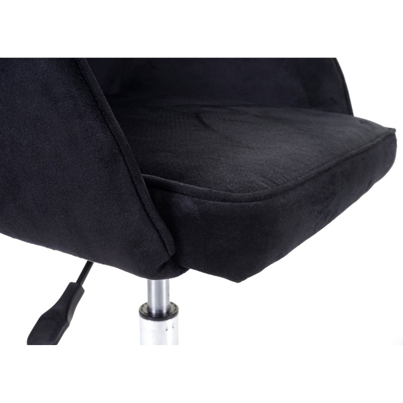 Chaise de bureau fauteuil directorial, pivotant, design rétro, velours - noir