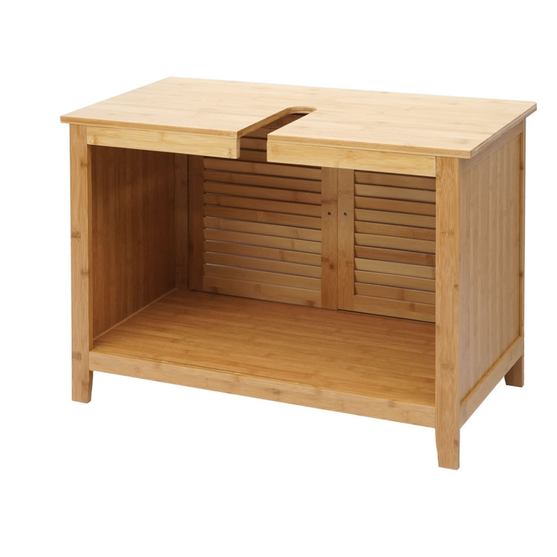 Meuble sous évier meuble sous vasque, armoire, salle de bain, bambou - 60x80x40cm