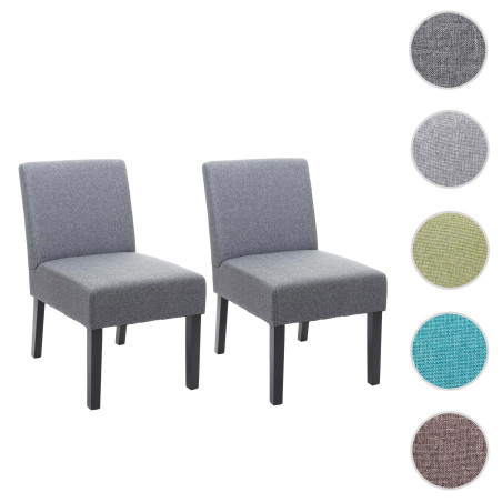 2x chaise de salle à manger fauteuil lounge, tissu/textil - marron