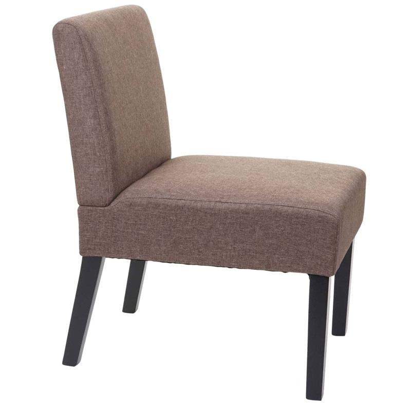 2x chaise de salle à manger fauteuil lounge, tissu/textil - marron