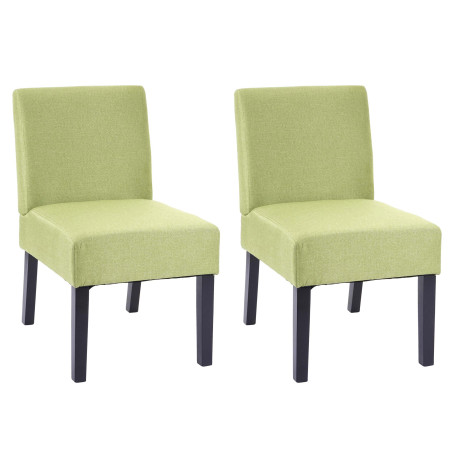 2x chaise de salle à manger fauteuil lounge, tissu/textil - vert