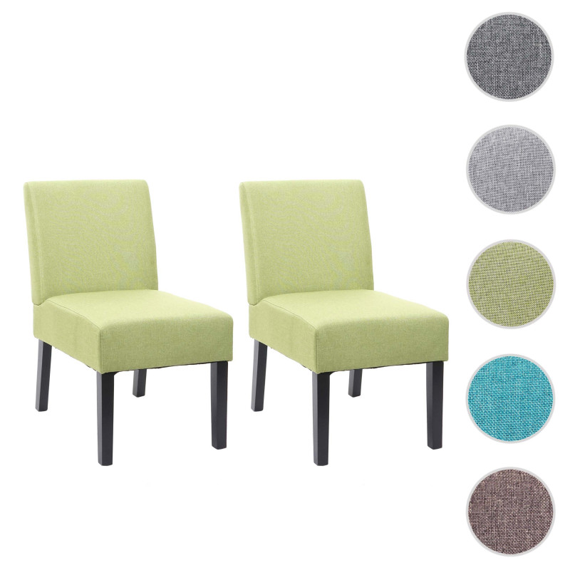 2x chaise de salle à manger fauteuil lounge, tissu/textil - vert