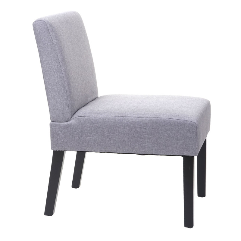 2x chaise de salle à manger fauteuil lounge, tissu/textil - gris