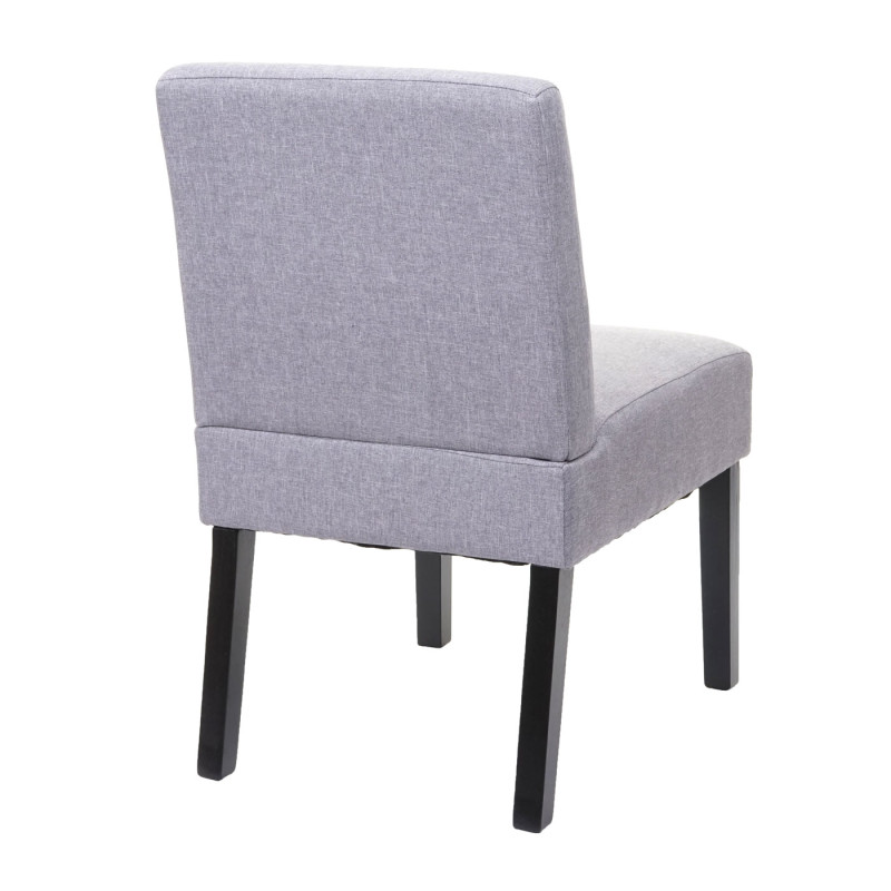 2x chaise de salle à manger fauteuil lounge, tissu/textil - gris