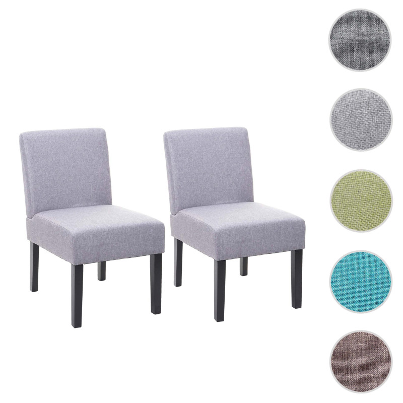 2x chaise de salle à manger fauteuil lounge, tissu/textil - gris