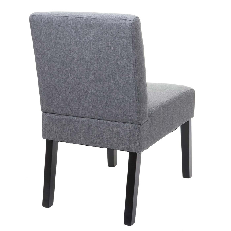 2x chaise de salle à manger fauteuil lounge, tissu/textil - gris foncé