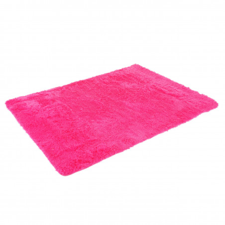 Tapis en peluche mignon à poils longs rose