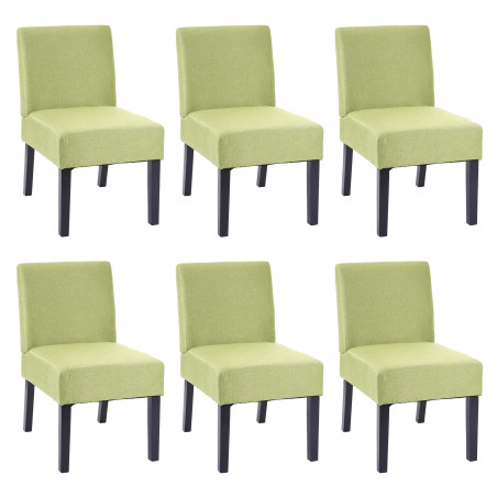 6x chaise de salle à manger fauteuil lounge, tissu/textil - vert