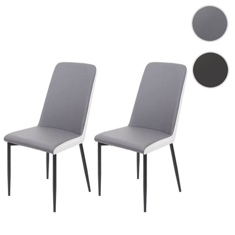 2x chaise de salle à manger , similicuir - siège noir