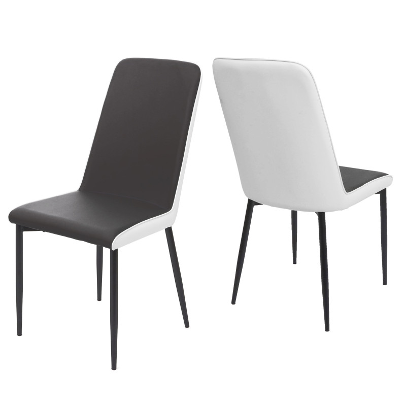 2x chaise de salle à manger , similicuir - siège noir