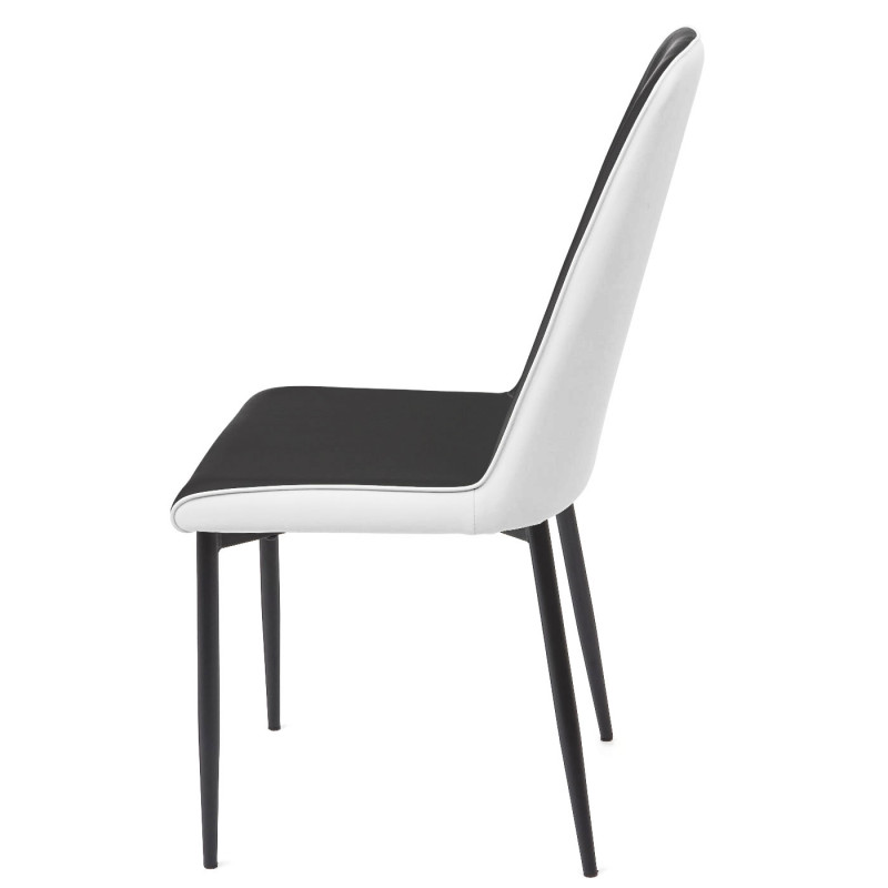 2x chaise de salle à manger , similicuir - siège noir