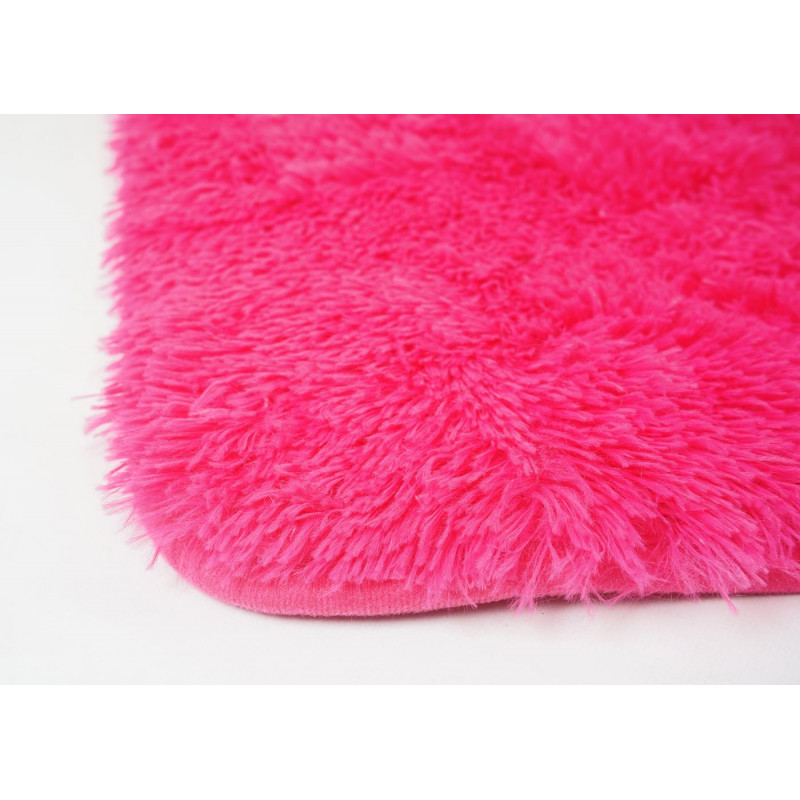 Tapis en peluche mignon à poils longs rose