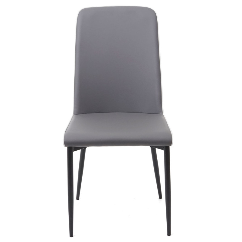 2x chaise de salle à manger , similicuir - siège gris