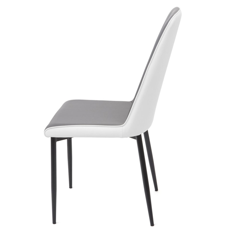 2x chaise de salle à manger , similicuir - siège gris