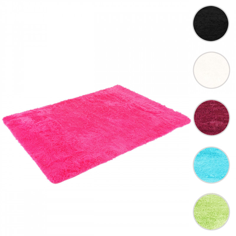 Tapis en peluche mignon à poils longs rose