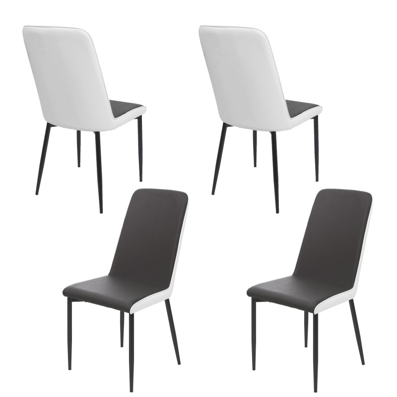 4x chaise de salle à manger , similicuir - siège noir