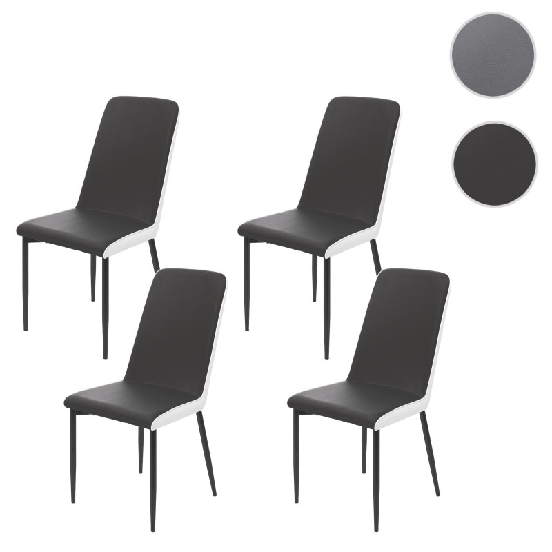 4x chaise de salle à manger , similicuir - siège noir