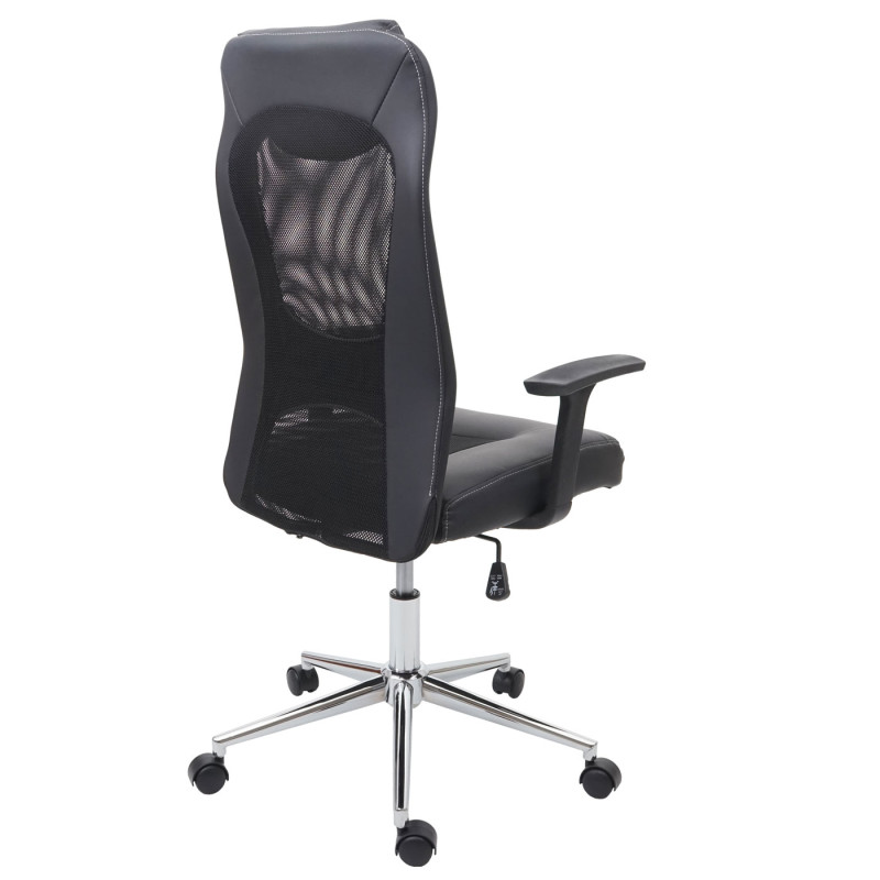 Chaise de bureau chaise pivotante, fauteuil directorial, similicuir + tissu - noir