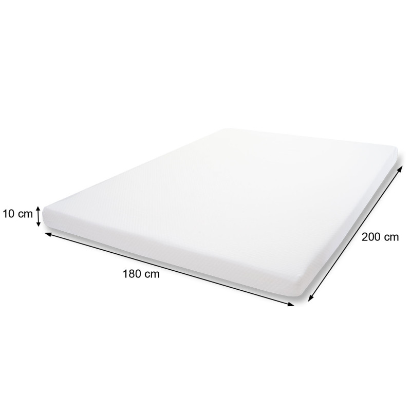 10cm Surmatelas à mousse Memory Couvre-matelas, housse - 180x200cm mousse visco