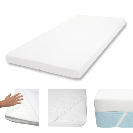 10cm Surmatelas à mousse Memory Couvre-matelas, housse - 90x200cm mousse visco