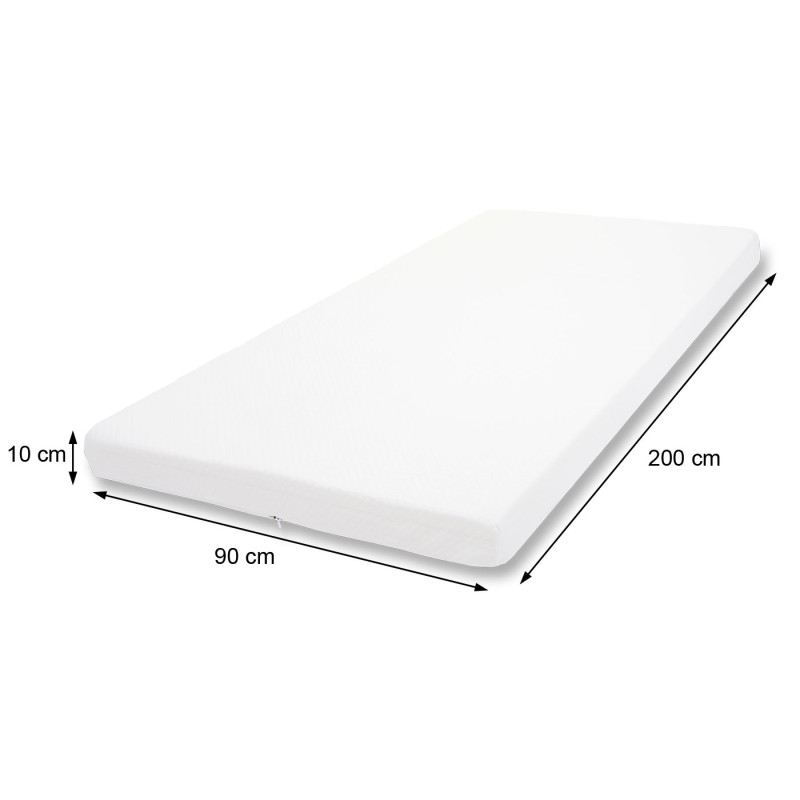 10cm Surmatelas à mousse Memory Couvre-matelas, housse - 90x200cm mousse visco