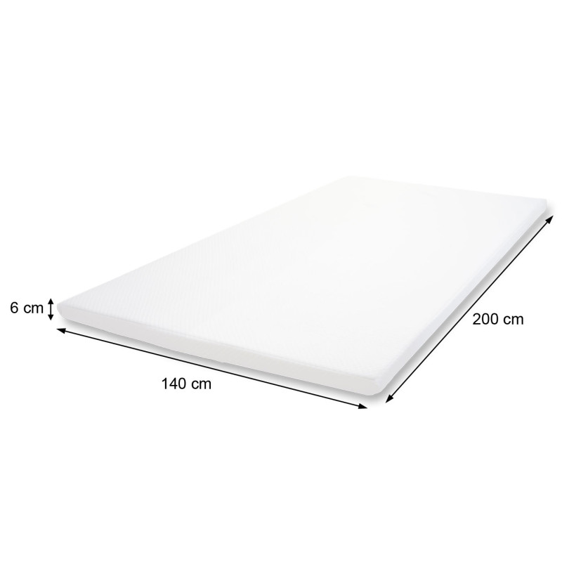 6cm Surmatelas à mousse Memory Couvre-matelas, housse - 140x200cm mousse visco